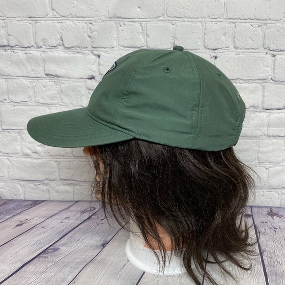 LANGARA Fishing Lodge Hat Cap Strap Back Green Long Bill Embroidered Polyester - Picture 2 of 9